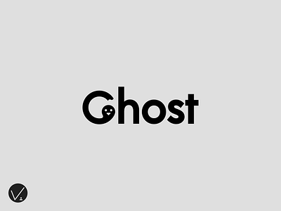 Ghost logoype black and white ghost illustrated logo logo logotype type typography