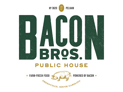 Bacon Bros. Public House Logo / Greenville, SC bacon greenville logo pork restaurant restaurant design south carolina