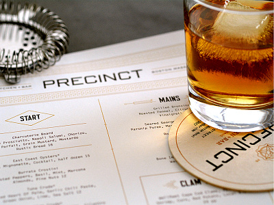 Precinct Kitchen + Bar Branding / Boston, MA boston coaster logo massachusetts menu menu design precinct restaurant restaurant design