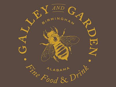 Galley And Garden Logo / Birmingham, AL alabama bee birmingham food honey logo restaurant restaurant design