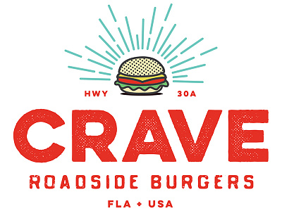Crave Roadside Burgers Logo / Santa Rosa Beach, FL 30a burger florida logo restaurant santa rosa beach seaside
