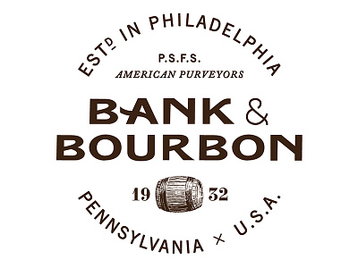 Bank & Bourbon Logo / Philadelphia, BA bank barrel bourbon logo pennsylvania philadelphia restaurant whiskey