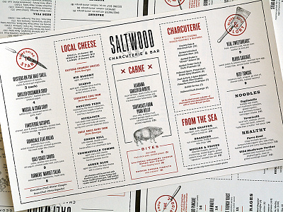 Saltwood Menu Design / Atlanta, GA atlanta charcuterie cheese menu restaurant