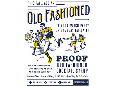 Proof Cocktail Syrup Poster booze cocktail football poster whiskey