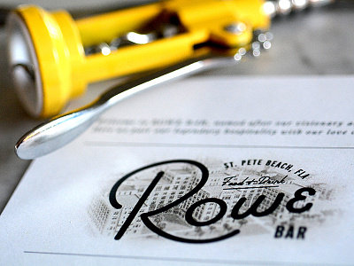 Rowe Bar - St. Pete Beach, FL logo design restaurant branding restaurant design