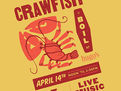 Crawfish Boil - Hugo's Oyster Bar restaurant branding restaurant design