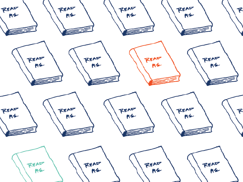 Read Me hand illustration red navy illustration books read