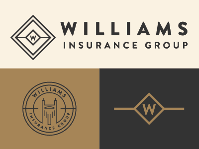 Williams badge branding brandon color illustration insurance line illustration logo nashville