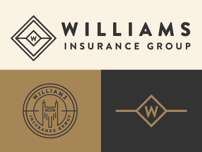 Williams logo badge brandon nashville color insurance line illustration illustration branding