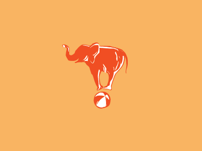 Balance nashville orange hand illustration circus color illustration iconography elephant
