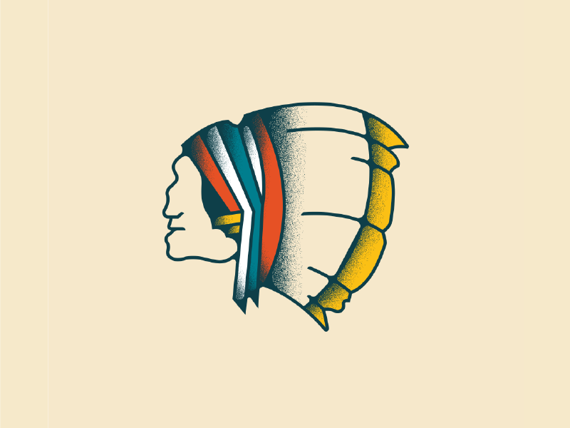 Color and Texture texture chief indian monoline color illustration
