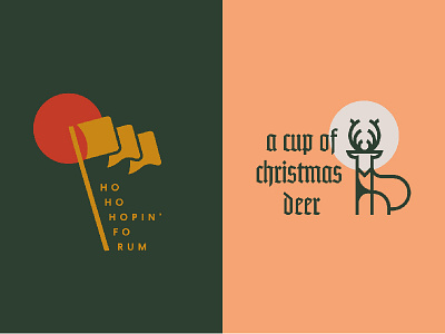 Christmas black letter christmas color deer flag gothic illustration monoline type typography