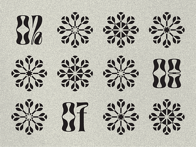 Pinwheels branding flower grain logo logos negative space noise numbers pinwheel type type.gothic typography