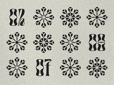 Pinwheels branding flower grain logo logos negative space noise numbers pinwheel type type.gothic typography