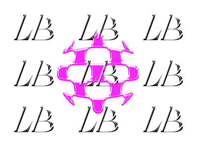 Custom Type + Mark // 01 brandmark chrome chrometype customletterig logo mark monogram overlay pink serif typography