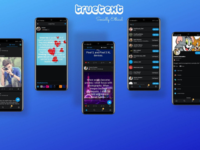 TrueText = Social-media app design graphic design illustration ui ux