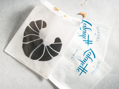 Lafayette bag croissant custom food hand drawn identity lettering logo mark packaging pastry script