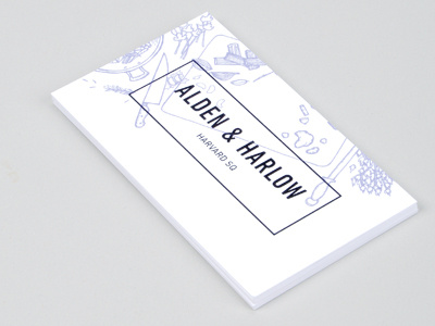 Alden & Harlow bar branding business cards identity logo mark print restaurant