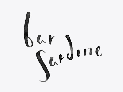 Bar Sardine bar brand branding hand drawn hand painted identity lettering logo mark menu restaurant