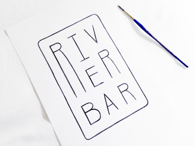River Bar brand branding custom hand drawn lettering logo logotype mark script word mark wordmark