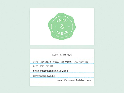 Farm & Fable brand branding business card custom lettering logo logotype mark wordmark