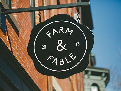 Farm & Fable brand branding custom logo restaurant shop sign signage store