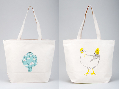 Farm & Fable bag brand branding design hand drawn illustration painted painting product restaurant shop store