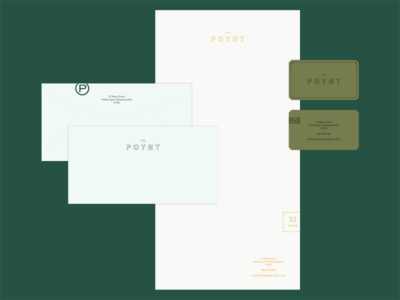The Poynt bar brand branding business card custom envelope hospitality letterhead logo restaurant stationery