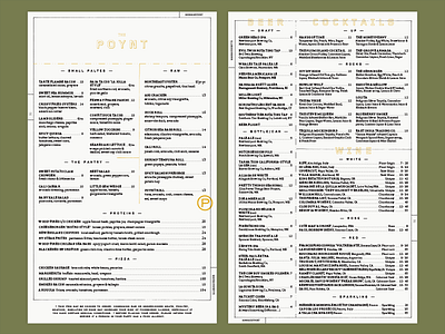 The Poynt bar brand branding custom hand drawn hospitality logo mark menu menus restaurant wordmark