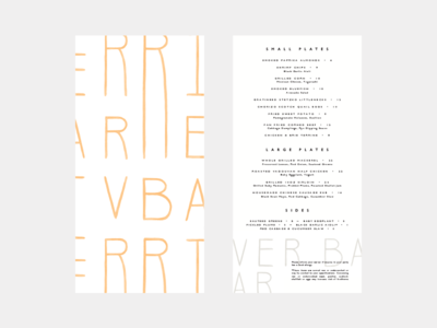 River Bar bar brand branding custom hand drawn hospitality logo menu menus restaurant