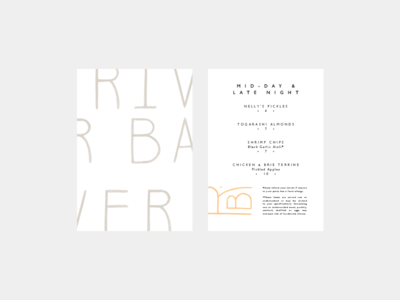 River brand branding identity logo mark menu menus