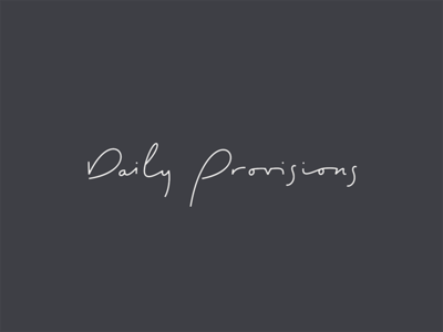 Daily Provisions bar brand branding cafe custom hand drawn identity logo mark restaurant script