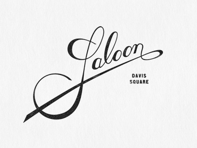 Saloon bar brand identity logo mark restaurant script somerville ma type typography