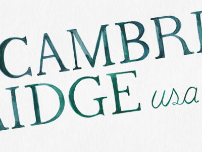 Cambridge cambridge ma hand drawn logo paint sketch type typography watercolor