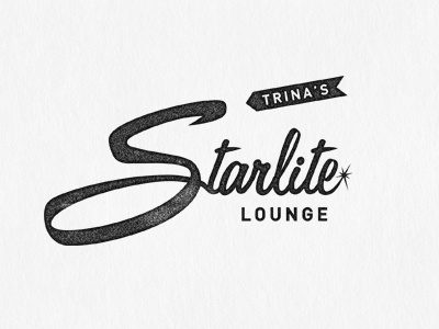 Starlite Lounge bar branding hand drawn identity logo mark restaurant type typography