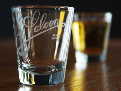 Saloon bar brand hand drawn identity logo mark restaurant shot glass type typography