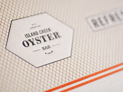 Island Creek Oyster Bar bar brand identity letterpress logo mark menu restaurant type typography