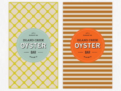 Island Creek Oysters branding color logo mark oyster patterns sticker type