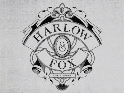 Harlow & Fox branding fashion hand drawn identity lingerie logo mark type typography