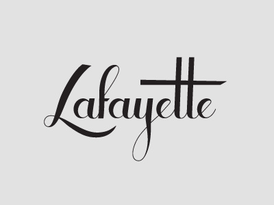 Lafayette bar cafe french hand drawn logo mark restaurant script