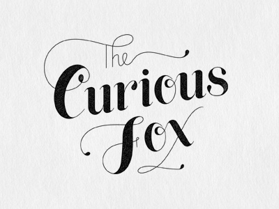 The Curious Fox boutique custom lingerie logo mark script store