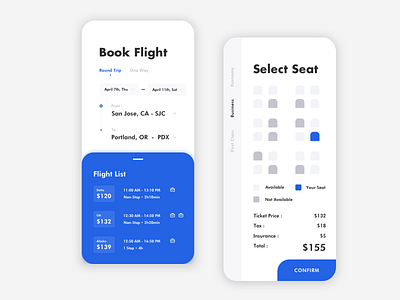 Flight Booking App UI Design