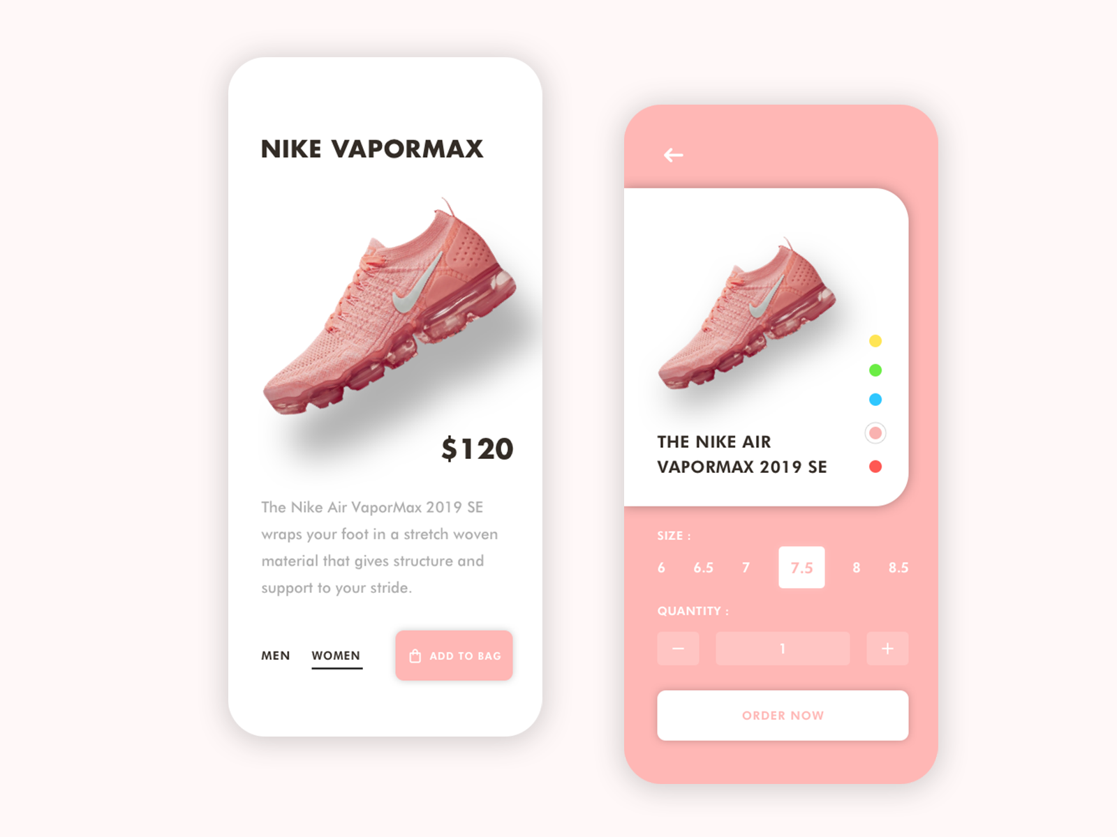 Nike App UI Design Concepts by Chen for Panda Plus on Dribbble