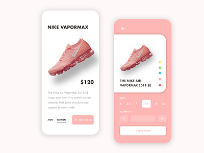 Nike E-Commerce App UI Design Concepts app design e commerce iphone iphone x nike shoes shop app shopping sneaker ui ux visual visual art visual design