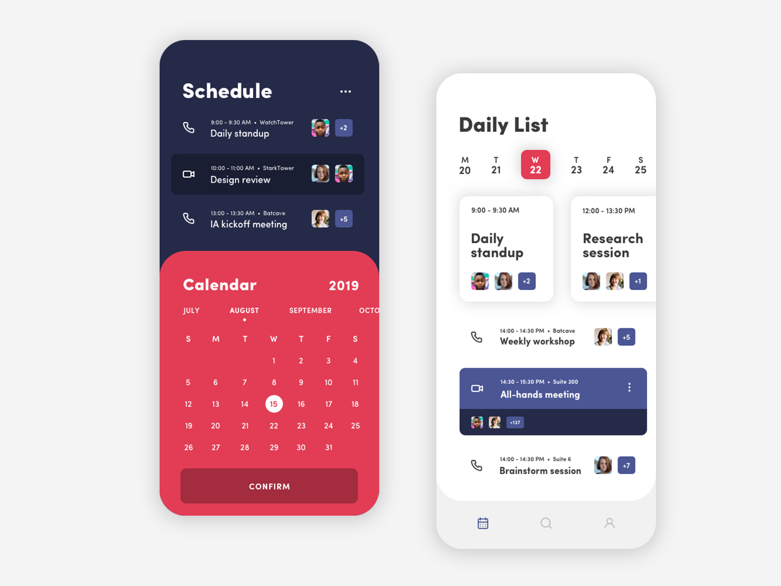 Calendar App UI Design by Chen Liu for Panda Plus on Dribbble