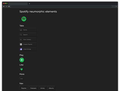 Neumorphic Spotify design neumorphism redesign spotify