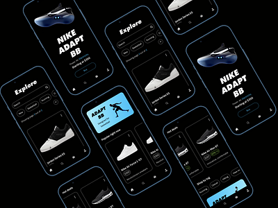 Shoos ~ multi cart design ecommerce site figma gallery interactive landing page nike product page shoes ui