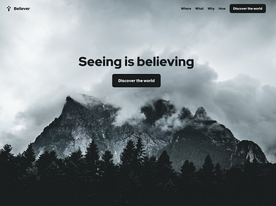 Believer cloudy design discover figma landing page mountain red hat display travel agency ui