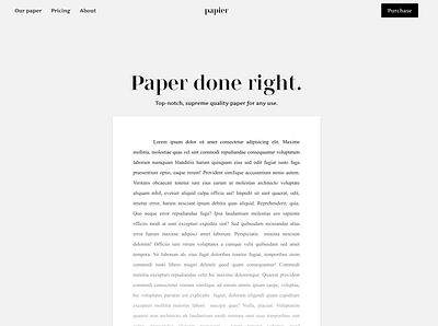 Papier black css design figma gray landing page minimalistic paper papier stardom ui white