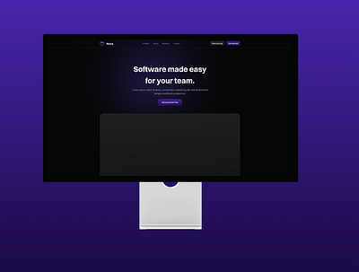 Nova ~ Landing dark mode glow gradients landing page purple software technology website